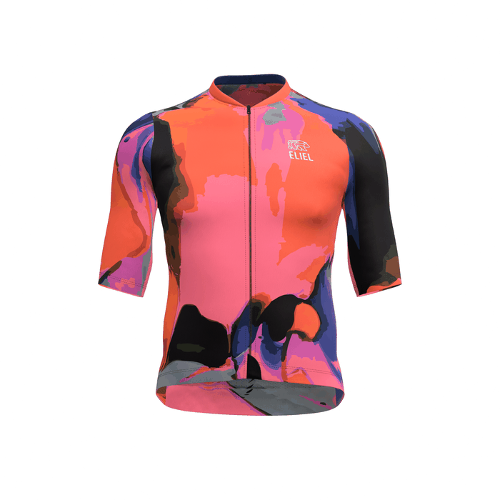 Lava coral and pink cycling jersey